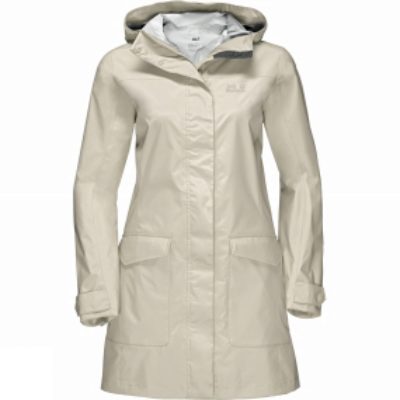 Jack Wolfskin Womens Crosstown Raincoat White Sand Jack Wolfskin Womens Crosstown Raincoat White Sand